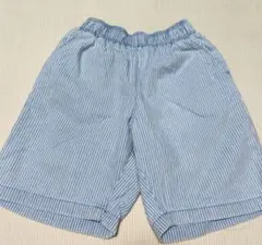 GU ハーフパンツ 青と白のストライプ