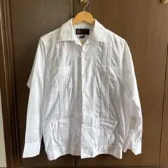 80s キューバシャツ white L/S SHIRT
