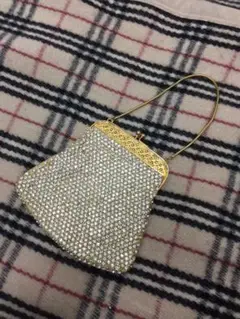 オリエンタル古着 香港製 HAND BEADED ストーンゴールドミニバッグ