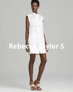 Rebecca Taylor刺繍入りホワイトノースリーブワンピース
