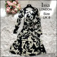 ISSA LONDON イッサロンドン カシュクール バラ柄 長袖 ワンピース
