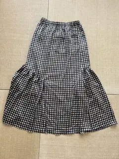 トゥモローランド　マカフィー　ロングスカート ブラックホワイト チェック柄 36