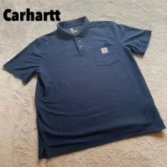 美品 Carhartt カーハート ネイビー ポロシャツ