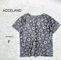 【ACCELAND】トップス 半袖 モノトーン リング キラキラ 光沢 韓国製