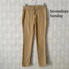 Sevendays-Sundayストレッチパンツ　細身　レディース　ベージュ
