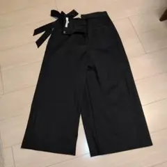 Tibi 黒 ガウチョパンツ リボン付き