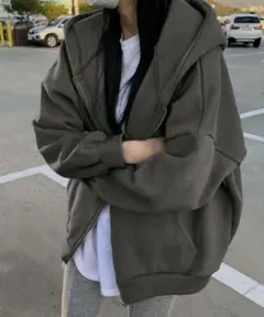 SHEIN パーカー グレー オーバーサイズ XXL