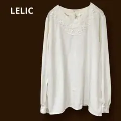 LELIC TOKYO SAGAMI バックボタン 刺繍ブラウス 長袖シャツ 白