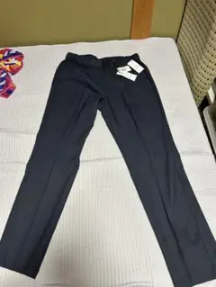 スラックス　パンツ ネイビー 新品 未使用 タグ付き ウエストゴム　洋服の青山