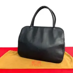 極 美品 ロエベ アナグラム ナッパレザー ミニ トートバッグ ハンドバッグ 黒