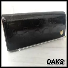 DAKS　ダックス　長財布　エナメルレザー　ブラック