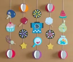 壁面飾り 夏祭り ガーランド / 吊るし飾り