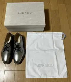 JIMMY CHOO ローファー レザー シューズ シルバー 22cm