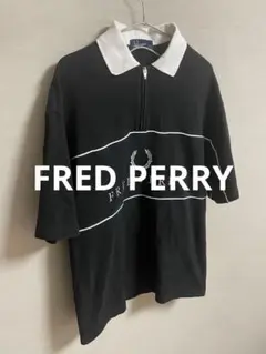 FRED PERRY アメリカンラグシー　ハーフジップポロシャツ　ブラック　S
