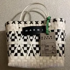MARNI MARKET チェック柄かごバッグ
