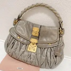 ミュウミュウ ハンドバッグ グレージュ