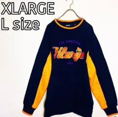 【神デザイン】XLARGE パイル 刺繍ロゴ 人気モデル バイカラー スウェット