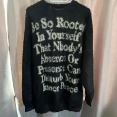 LUV CODE lettering shaggy knit