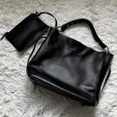 美品　ALLSAINTS トートバッグ ワンショルダー ポーチ付き 黒