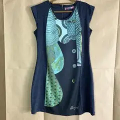 デシグアル　ワンピース　チュニック　フレンチ袖　ストレッチ　Lサイズ