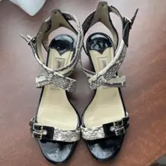 JIMMY CHOO ジミーチュウ サンダル 36 パイソン エナメル