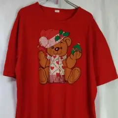 アメリカ逆輸入古着半袖Tシャツプリントアニマルレッド