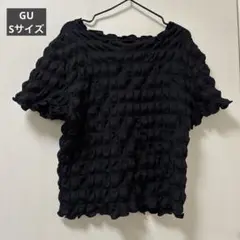 GU シャーリングデザインTシャツ ブラック Sサイズ