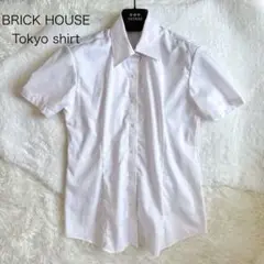 BRICK HOUSE Tokyoshirt 半袖シャツM ピンクストライプ