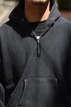 A.PRESSE Vintage Half Zip Sweat Hoodie