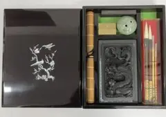 書道セット　写経硯セット　龍刻硯　龍池硯　中国 Yahoo!オークション - 未使用 高級書道セット 龍池硯 海州製墨