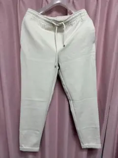 ZARAホワイト スウェットパンツ ドローストリング