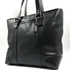 美品 COACH 011 コーチ トートバッグ A4 肩掛け ショルダー 黒