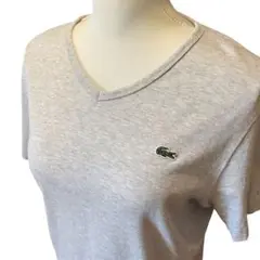 LACOSTE ラコステ　VネックTシャツ L 霜降りグレー
