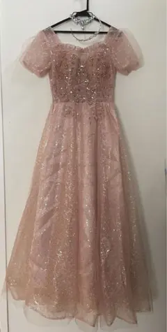 ロングドレス　パーティドレス　イブニングドレス　アクセつき