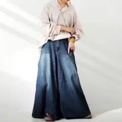 アンティカ 大人気完売品 変形デニムワイドパンツ