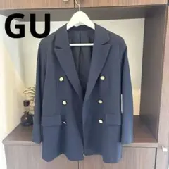 GU ネイビー　ダブルブレスト テーラードジャケット