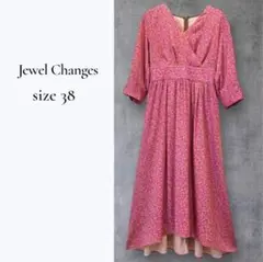 ✨美品✨Jewel Changes 花柄ワンピース M ピンク×イエロー 上品