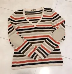 極美品 loropiana カシミヤ 本革 パッチ セーター