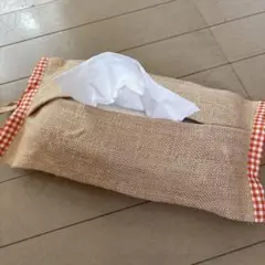ジュート素材 ティッシュボックスカバー