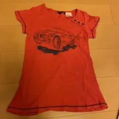 メルセデスベンツ　子供用　赤 ベンツイラスト Tシャツ 116〜122センチ