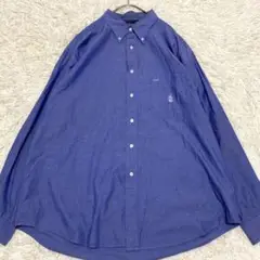 【良品✨】ノーティカ BDシャツ ボタンダウン ロゴ刺繍 ビッグシルエット XL