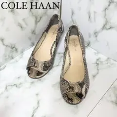 ✨極美品✨ ✨Cole Haan✨オープントゥ 本革 23cm クロコ ウエッジ
