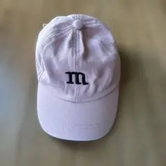 キッズ ピンク キャップ m&m刺繍