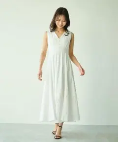 Aiméine エメイン オリジナルロゴ刺繍バックオープンワンピース