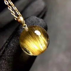 天然無処理 タイチンルチルクォーツ ペンダントトップ k18 No469