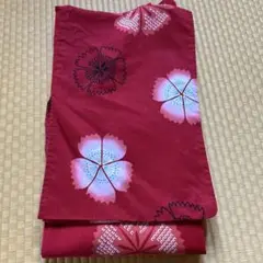 花柄 浴衣　撫子　なでしこ　赤