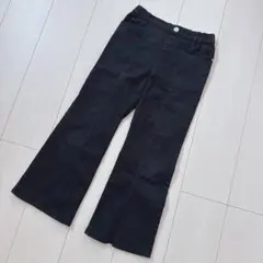 ブラックフレアパンツ スリット入り 140cm