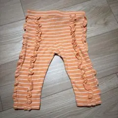 オレンジストライプフリルレギンス サイズ不明