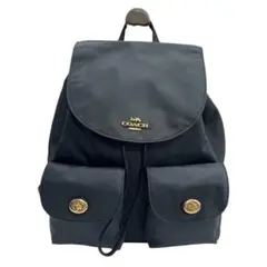 COACH コーチ リュック ナイロン レザー 58814 ターンロック 美品】COACH コーチ ナイロン×レザー リュック ターンロック