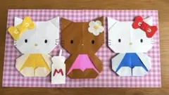 折り紙　キティちゃん　3種類